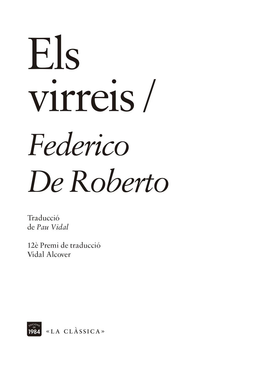 Els virreis | 9788416987832 | De Roberto, Federico