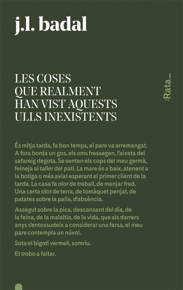 Les coses que realment han vist aquests ulls inexistents | 9788416738144 | Badal, Josep Lluís