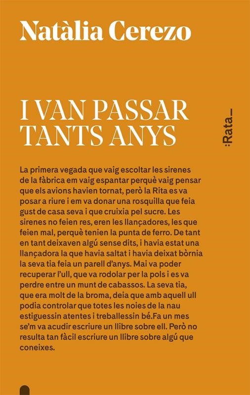 I van passar tants anys | 9788416738045 | Cerezo, Natàlia