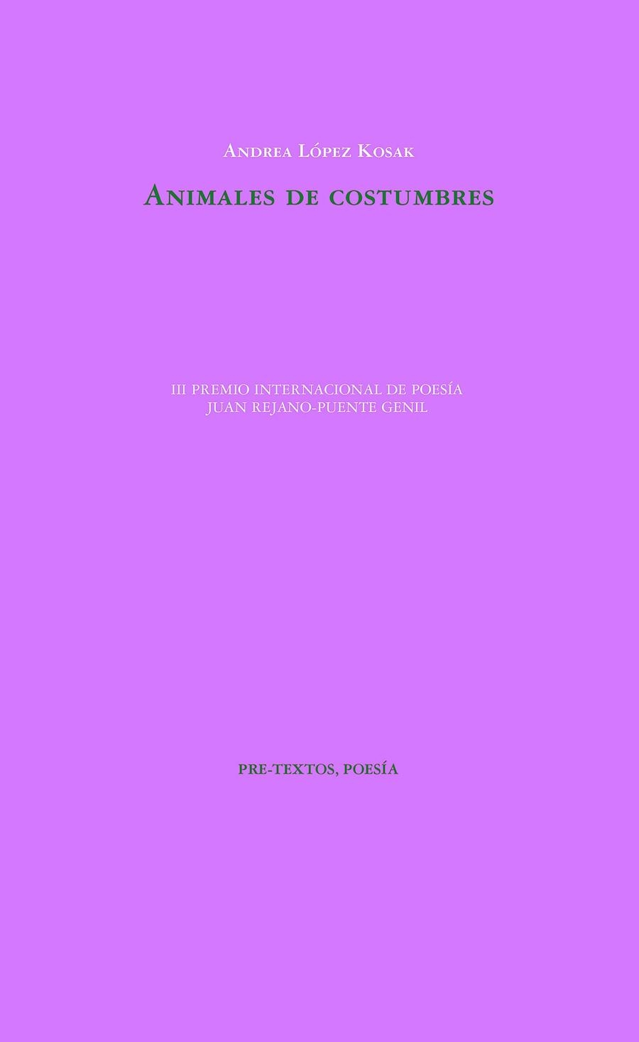 Animales de costumbres | 9788418935138 | López Kosak, Andrea