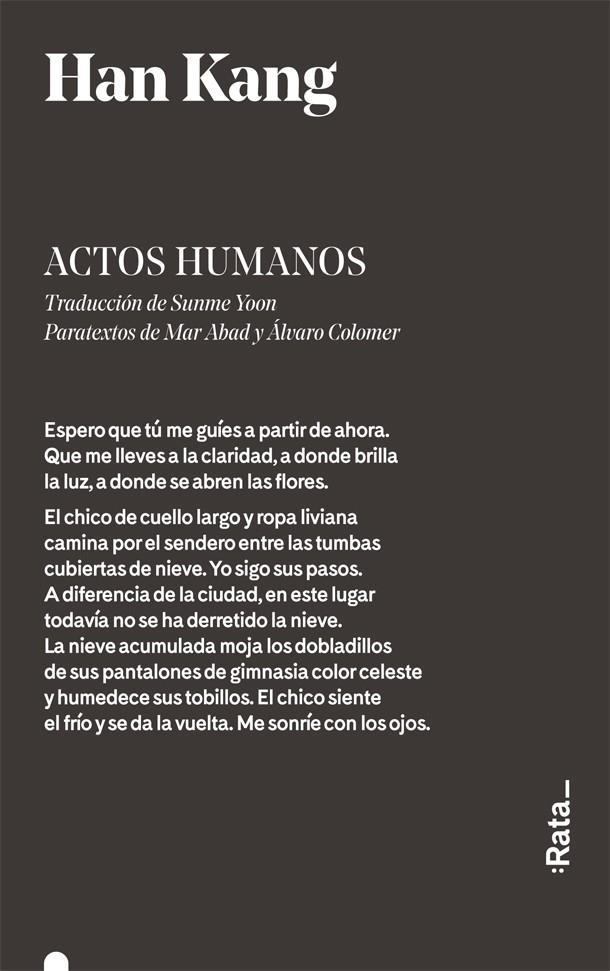 Actos humanos | 9788416738342 | Han Kang