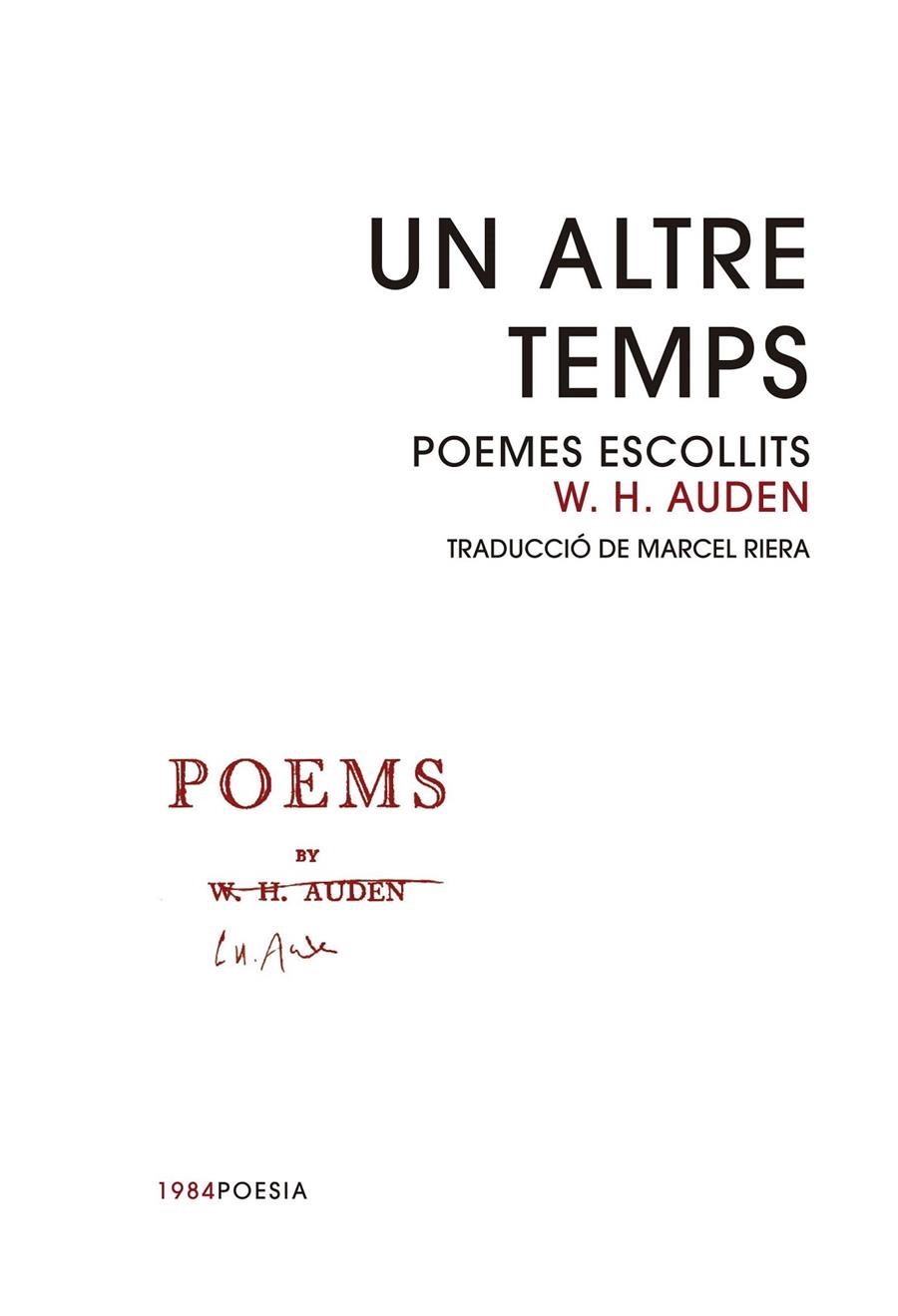 Un altre temps | 9788416987344 | Auden, Wystan Hugh